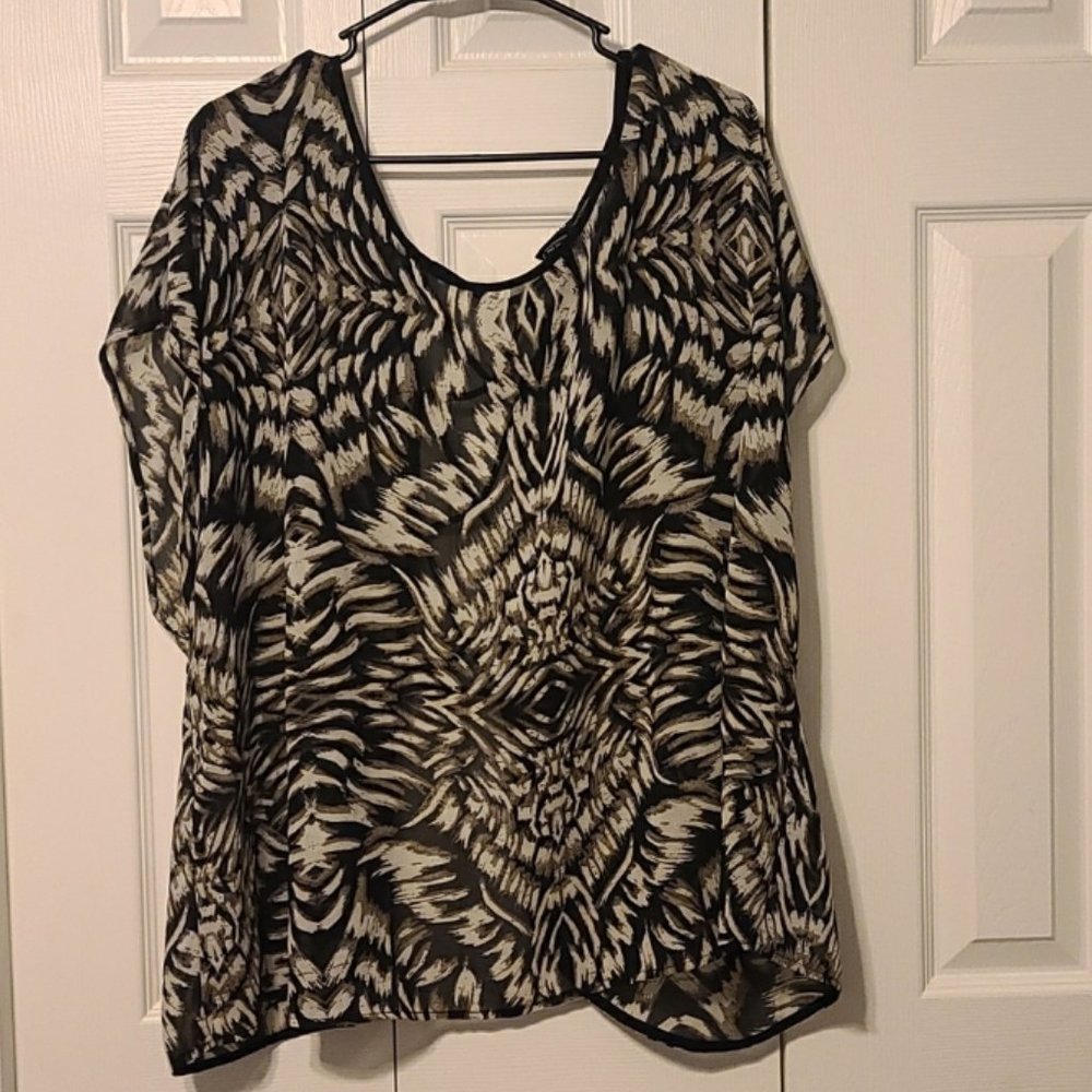 TORRID Blouse - Sz. 4X - Sheer w/Lace Up Back - An